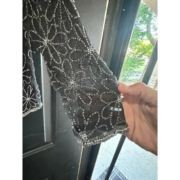 Mark & John Women's Black & Silver Beaded Jacket Size Medium - Picture 4 of 7